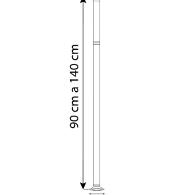 Tringle extensible entre 2 murs sans percage Noir - 90 à 140 cm - Noir