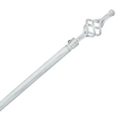 Tringle métal 120 à 210 cm avec enbouts déco Atmosphera - Spirale Blanc