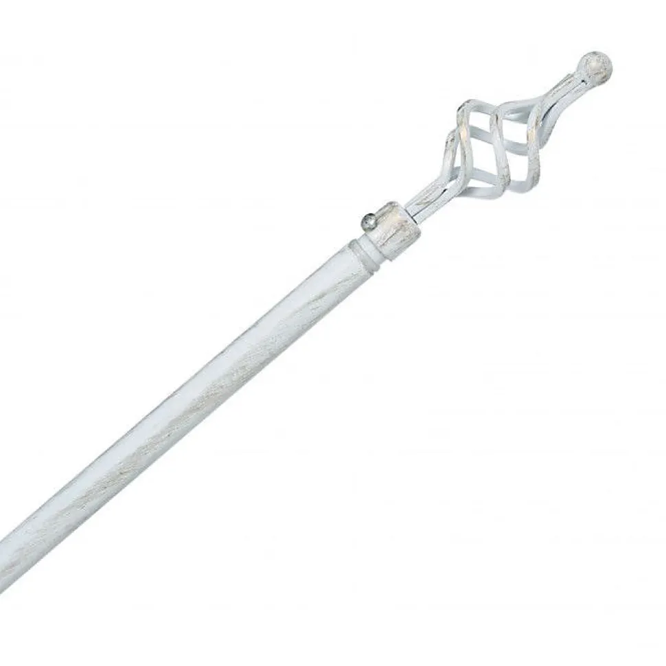 Tringle métal 120 à 210 cm avec enbouts déco Atmosphera - Spirale Blanc