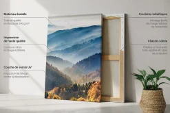Trio de Tableaux Décoratifs Wallfluent 40x60 cm Formes Végétales Abstraites Bords Imprimés Finition Parfaite Prêt à Poser
