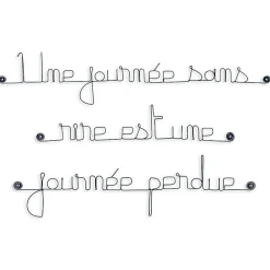 Une journée sans rire est une journée perdue - Sculpture fil de fer 50-60 cm - Bijoux de mur
