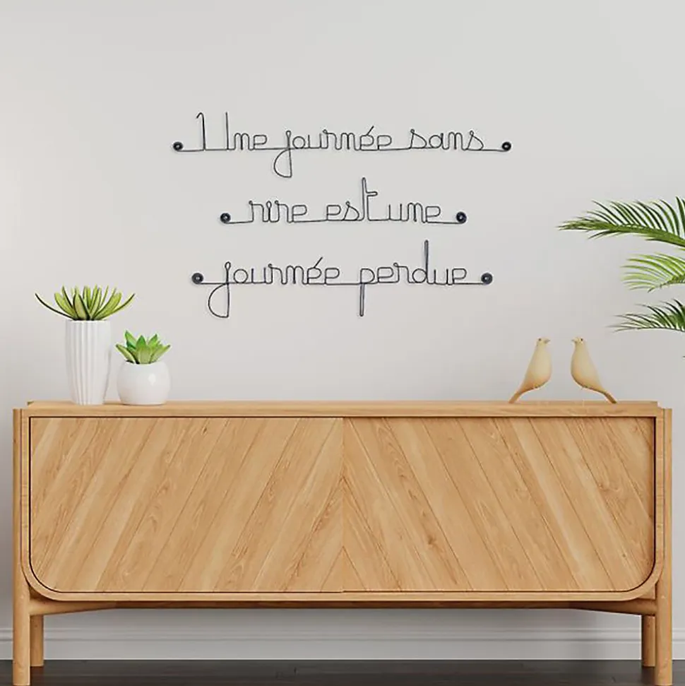 Une journée sans rire est une journée perdue - Sculpture fil de fer 50-60 cm - Bijoux de mur