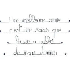 Une meilleure amie c'est une sœur que la vie a oublié de nous donner - Sculpture fil de fer 60-75 cm - Bijoux de mur