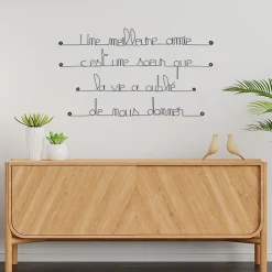 Une meilleure amie c'est une sœur que la vie a oublié de nous donner - Sculpture fil de fer 60-75 cm - Bijoux de mur