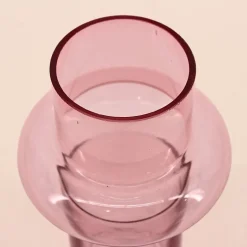 Vase anneau en verre rose clair 20cm