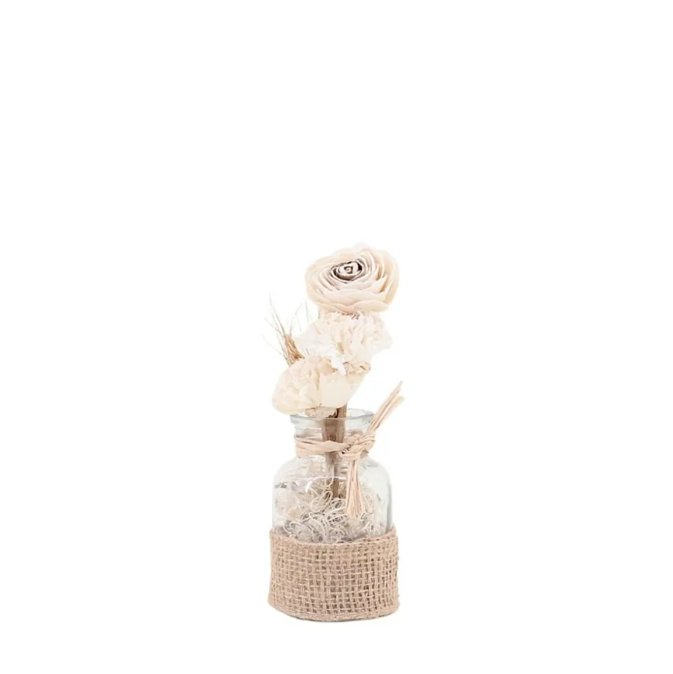 Vase avec fleurs séchées style bohème 25cm