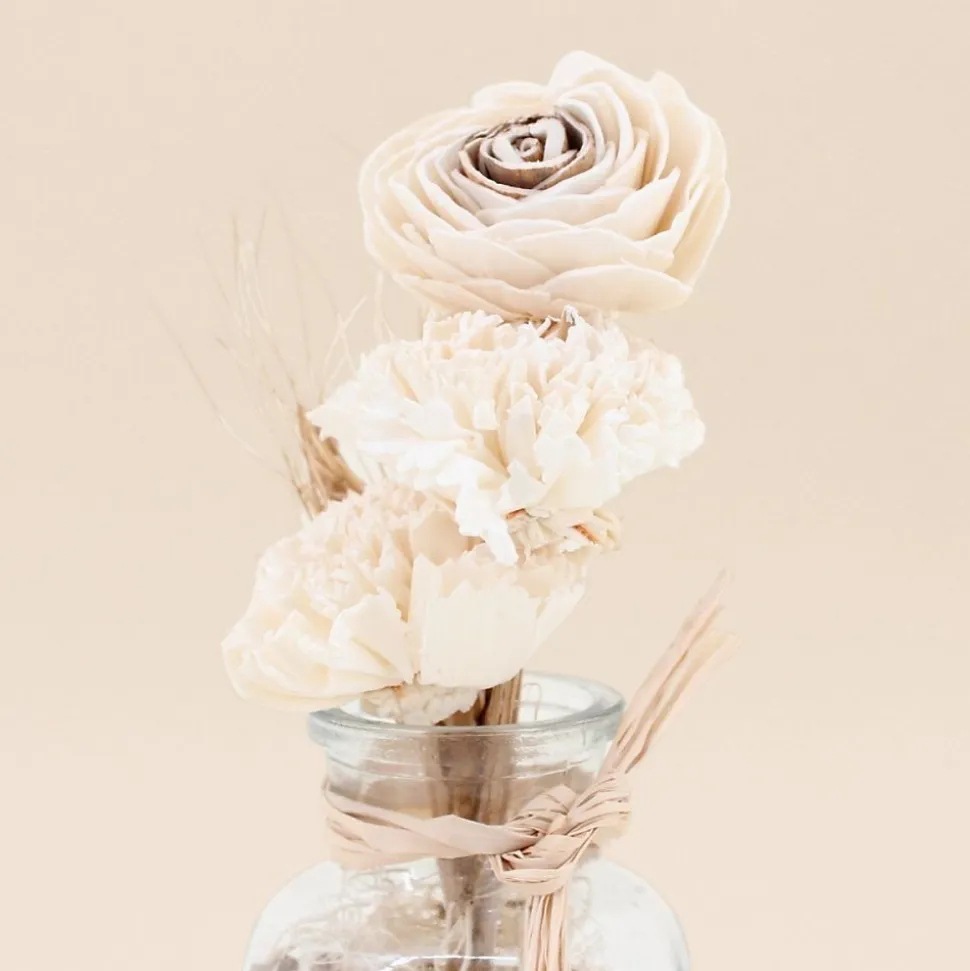 Vase avec fleurs séchées style bohème 25cm