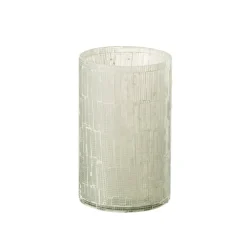 Vase avec mosaïques en verre gris 13x13x20 cm