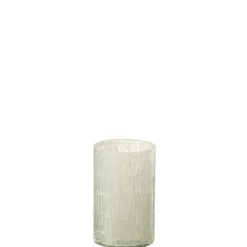 Vase avec mosaïques en verre gris 13x13x20 cm