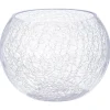 Vase boule - verre craquelé - H15 cm - Atmosphera