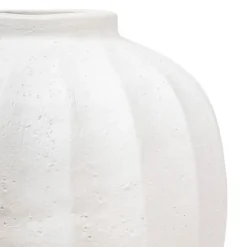 Vase boule en céramique AMIA - H. 28 cm - Blanc