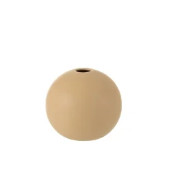 Vase boule en céramique beige D18cm