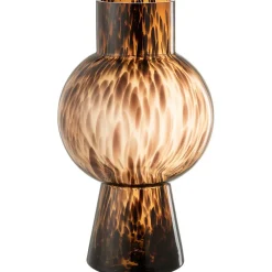 Vase boule en verre marron 25x25x46 cm