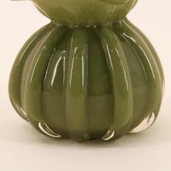 Vase boule plissé en verre opaque 11cm