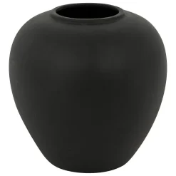 Vase boule Rily céramique noir H22cm - Atmosphera