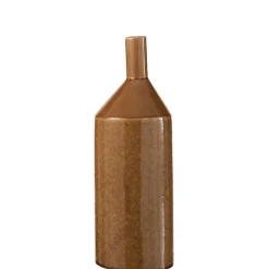 Vase bouteille en céramique marron 14x14x42 cm