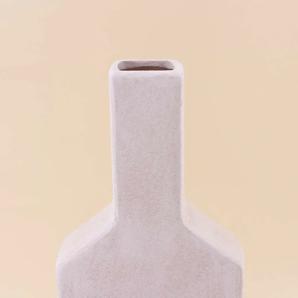 Vase bouteille géométrique en grès 48cm