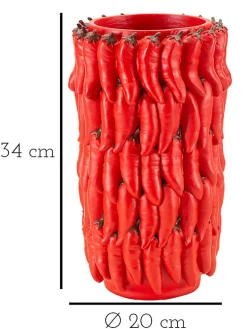 Vase Chili Design épicé et moderne Diamètre 20 x 34 cm