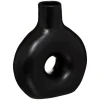 Vase Circle - céramique 17x21 cm - Noir- Atmosphera