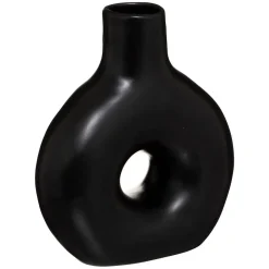 Vase Circle - céramique 17x21 cm - Noir- Atmosphera
