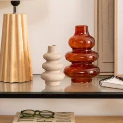 Vase Clothilde ambre H22cm - Atmosphera