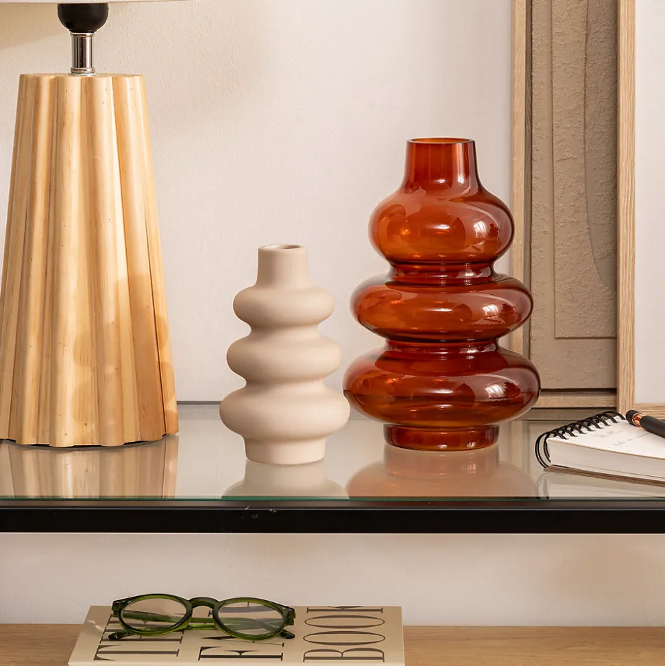 Vase Clothilde ambre H22cm - Atmosphera