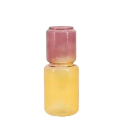 Vase coloré jaune et rose 20cm