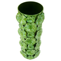 Vase coquillage en métal vert 18x17.5x46
