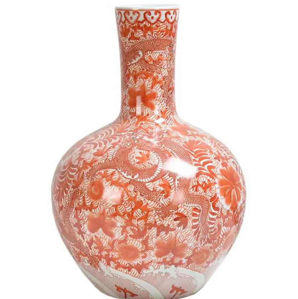 Vase céramique corail Dragon 53x38cm