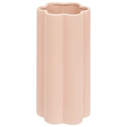 Vase céramique forme fleur rose nude H.28cm Atmosphera