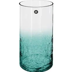 Vase cylindre - verre craquelé - H30 cm - Gris- Atmosphera