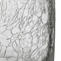 Vase cylindre - verre craquelé - H20 cm - Transparent- Atmosphera