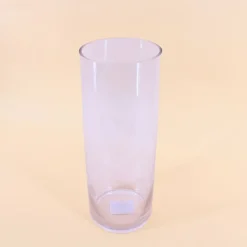 Vase cylindrique en verre transparent 15x40cm