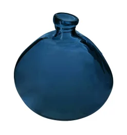 Vase Dame Jeanne - verre recyclé - bleu orage D33 cm - Atmosphera