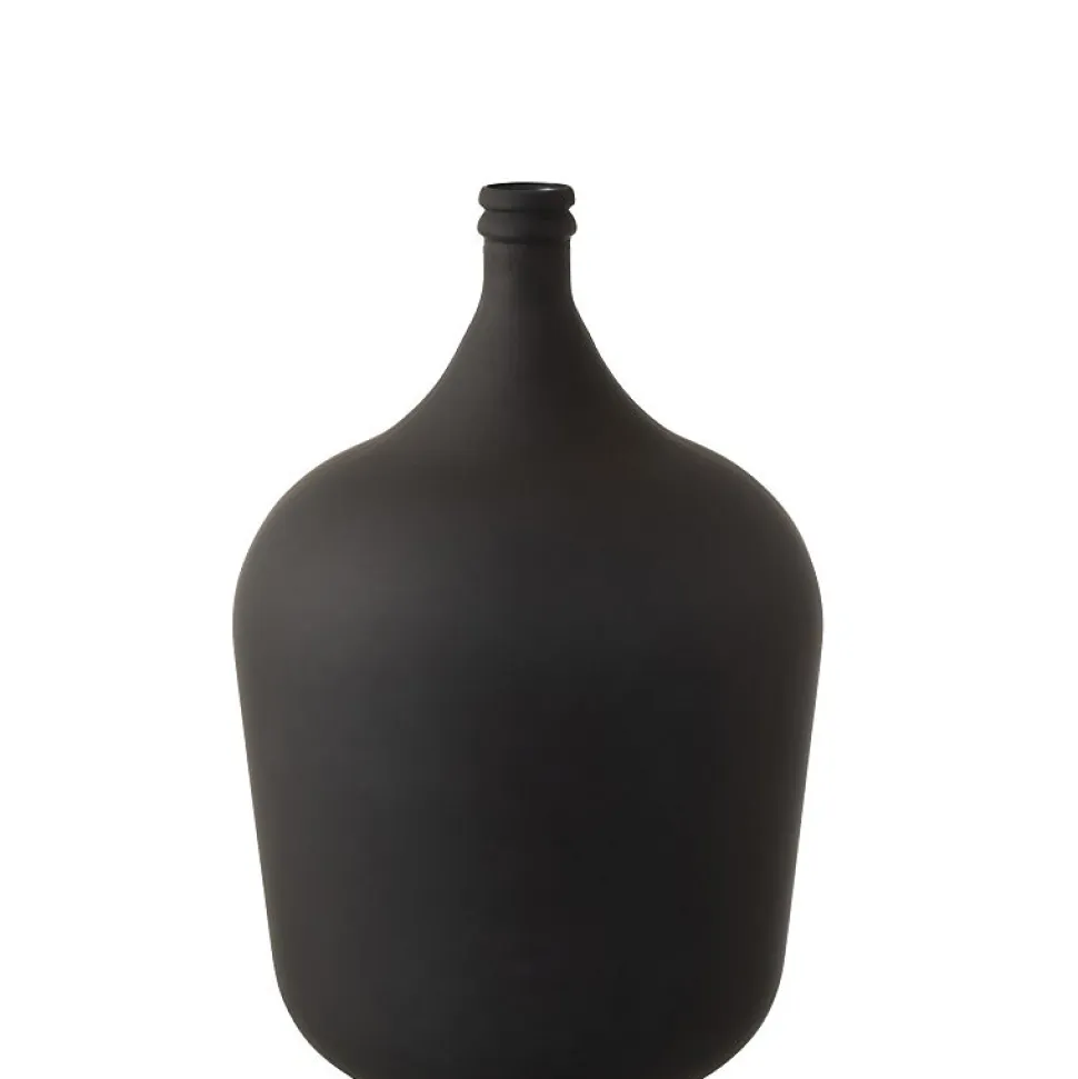 Vase dame jeanne en verre noir 38x38x56 cm
