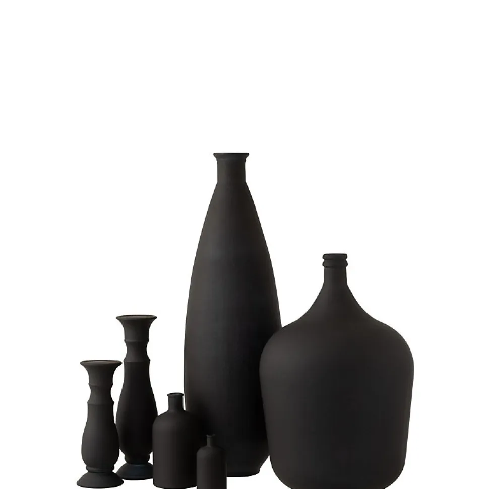 Vase dame jeanne en verre noir 38x38x56 cm