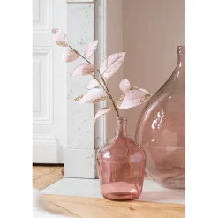 Vase dame jeanne en verre rose 18x18x30 cm