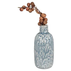 Vase Décoratif Poppy, Bleu, Grès, 12x12x26 cm, Seven Design