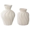 Vase Décoratif Varese, Blanc, Céramique, 11x10,5x15 cm, Seven Design