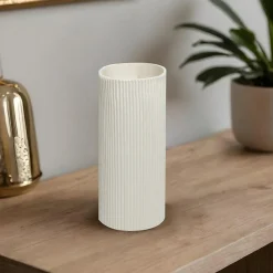 Vase en céramique blanc H.20,2 x Ø8,2 cm, JBY Creation