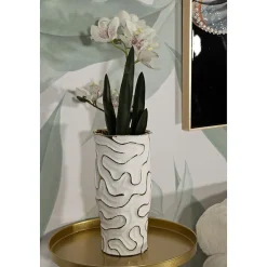 Vase en céramique blanche 16x32.5 cm