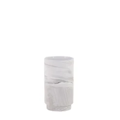 Vase en céramique effet marbre blanc 15cm