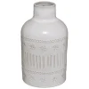 Vase en Céramique Ivoire décorée H 21 cm