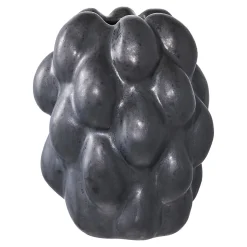 Vase en céramique noire élégante - Dimensions 14x15x19 cm