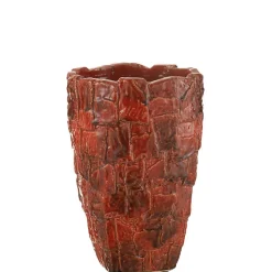 Vase en céramique rouge 25x25x36.5 cm