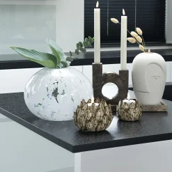 Vase en céramique sableux de 12,5x13x19,5 cm - Élégance et Style