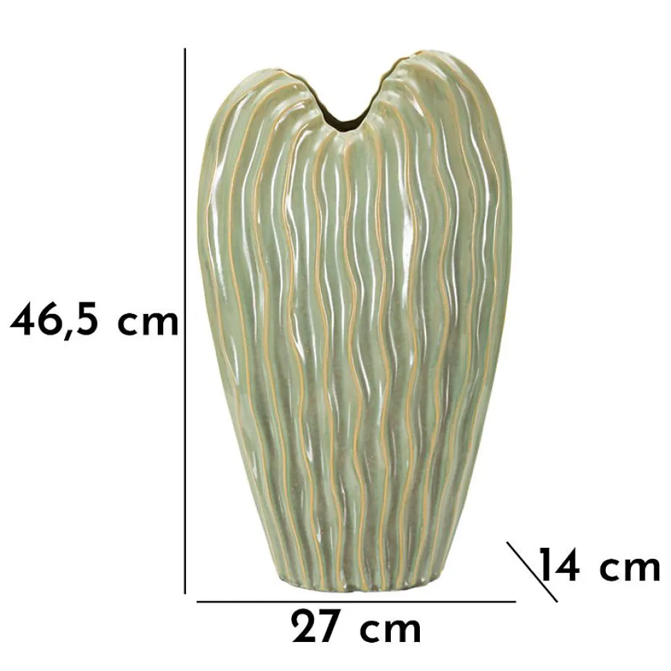 Vase en céramique verte cm 27x14x46,5