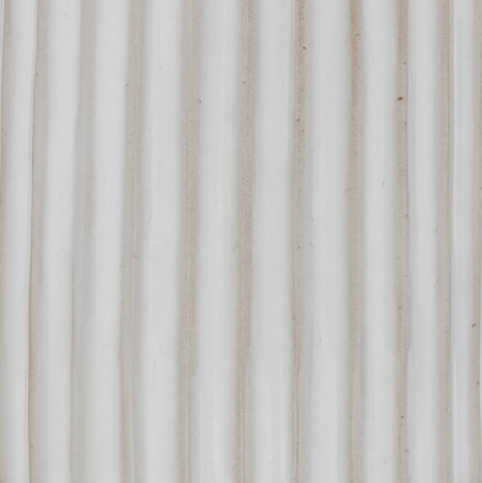 Vase en cuir synthétique & céramique H28cm blanc - Atmosphera