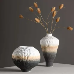 Vase en grès Pane 24x21 cm - Beige