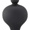 Vase en grès Rellis 6x24 cm - Noir